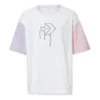 Maglietta con logo stampato Taglie asiatiche “White Pink”
