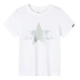 Maglietta con logo stampato Taglie asiatiche “White Silver”