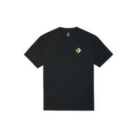Maglietta da uomo Converse con stampa del logo, maniche corte e collo rotondo, nera