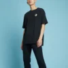Maglietta da uomo Converse con stampa del logo, maniche corte e collo rotondo, nera