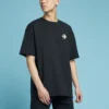 Maglietta da uomo Converse con stampa del logo, maniche corte e collo rotondo, nera