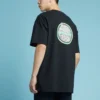 Maglietta da uomo Converse con stampa del logo, maniche corte e collo rotondo, nera