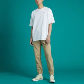Maglietta da uomo Converse Skate con stampa loose, maniche corte e collo rotondo, bianca