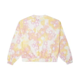 Maglietta girocollo in cotone con stampa floreale effetto lavato Taglie asiatiche “Rosa”