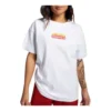 Maglietta oversize con logo fiammeggiante Taglie asiatiche “Bianco Rosso”