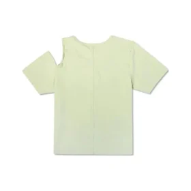 Maglietta slim asimmetrica in maglia ritorta – Taglie asiatiche “Verde”