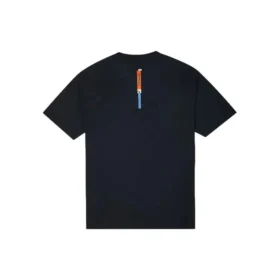 Maglietta sportiva a maniche corte con stampa a stella e chevron, collo rotondo, taglie asiatiche “Black”