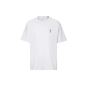 Maglietta unisex a maniche corte con applicazione, bianca
