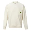 Maglione a maniche lunghe con collo rotondo da uomo, bianco