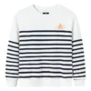 Maglione Casual Stripe Crew Taglie asiatiche “Bianco Nero”
