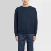 Maglione da uomo Converse x Kim Jones Crossover a tinta unita in maglia sportiva con collo rotondo, blu navy