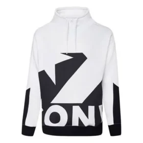 Maglione sportivo da uomo Converse con colletto alto e logo a colori contrastanti, bianco
