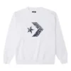 Maglione sportivo da uomo Converse con logo Cashew in maglia a collo rotondo, bianco