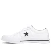 One Star in pelle traforata, modello basso “White Black”