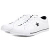 One Star in pelle traforata, modello basso “White Black”