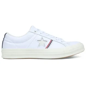 One Star Piping Low Top in bianco/rosso smalto/egretta