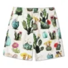 Pantaloncini da resort con stampa vegetale Taglie asiatiche “Desert Sand Cactus Multi”