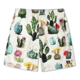 Pantaloncini da resort con stampa vegetale Taglie asiatiche “Desert Sand Cactus Multi”