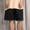 Pantaloncini larghi a 5 tasche Taglie asiatiche “Nero”