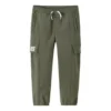 Pantaloni a tinta unita con elastico in vita Taglie asiatiche “Verde oliva”