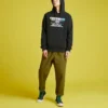 Pantaloni casual affusolati a gamba dritta in tessuto Taglie asiatiche “Dark Moss Green”