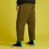 Pantaloni casual affusolati a gamba dritta in tessuto Taglie asiatiche “Dark Moss Green”