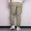 Pantaloni casual da uomo Converse a gamba dritta in tessuto tinta unita, grigio chiaro e verde