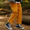 Pantaloni chino in velluto a coste a doppia piega Taglie asiatiche “Arancione”