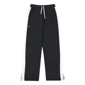 Pantaloni della tuta con coulisse e striscia bianca Taglie asiatiche “Black”