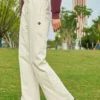 Pantaloni in maglia con logo Taglie asiatiche “Ivory”