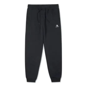 Pantaloni in pile con motivo a chevron e stella ricamata, vestibilità standard, taglie asiatiche “Nero”