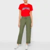 Pantaloni in tessuto Taglie asiatiche “Verde”