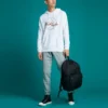 Pantaloni jogger con motivo a stella ricamato FT Taglie asiatiche “Grigio”