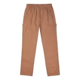Pantaloni lunghi casual da uomo Converse con logo, tinta unita e elastico in vita – Marroni