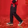 Pantaloni lunghi casual Taglie asiatiche “Nero Rosso”