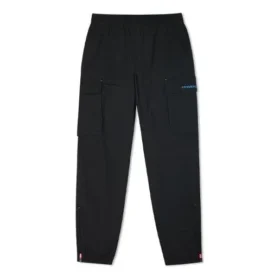 Pantaloni lunghi sportivi da jogging casual cargo intrecciati a tasche multiple Nero scuro