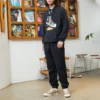 Pantaloni sportivi da uomo Converse a vita alta in tinta unita / Pantaloni / Pantaloni da jogging Neri