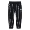 Pantaloni sportivi in maglia con logo stampato in lettere Taglie asiatiche “Nero Bianco”