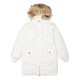 Parka lungo in piuma taglie asiatiche “Bianco”