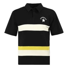 Polo con logo color block Taglie asiatiche “Black White”