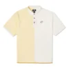 Polo da uomo Converse a maniche corte con risvolto color block, giallo crema