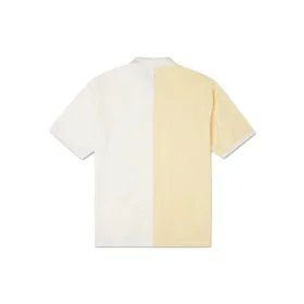 Polo da uomo Converse a maniche corte con risvolto color block, giallo crema