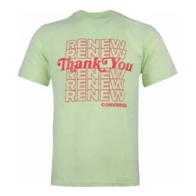 Polo da uomo Converse Renew con stampa Alphabet a maniche corte, verde
