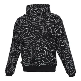 Pullover da uomo Converse Athleisure Casual Sports con stampa Splash Ink, cappuccio e fodera in pile, stampa su tutta la superficie Pullover da uomo Converse Athleisure Casual Sports con stampa Splash Ink, cappuccio e fodera in pile, stampa su tutta la superficie