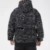 Pullover da uomo Converse Athleisure Casual Sports con stampa Splash Ink, cappuccio e fodera in pile, stampa su tutta la superficie