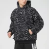 Pullover da uomo Converse Athleisure Casual Sports con stampa Splash Ink, cappuccio e fodera in pile, stampa su tutta la superficie