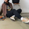 Scarpe stampate foderate in pile, nero