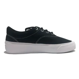 SkidGrip Scarpe casual basse in tela retrò alla moda Nero Bianco