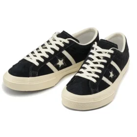 Sneakers basse unisex in pelle scamosciata con bandiera a stelle e strisce, nero