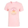 Stampa con motivo alfabetico, collo rotondo, maniche corte, rosa